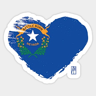 U.S. State - I Love Nevada - Nevada Flag Sticker